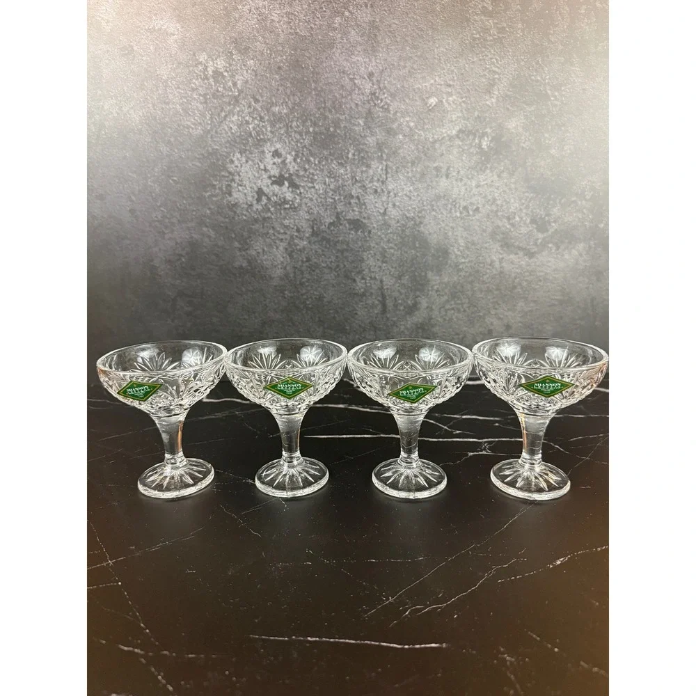 VTG Set of 4 Shannon Crystal Ireland Champagne Coupes‎ EUC!